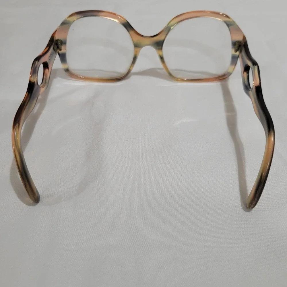 IVOS Inez 50-20 Tortoise Acetate Eyeglasses Sculptural Cut-Out Temples